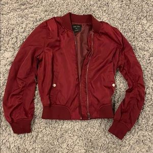 Burgundy Bomber Jacket